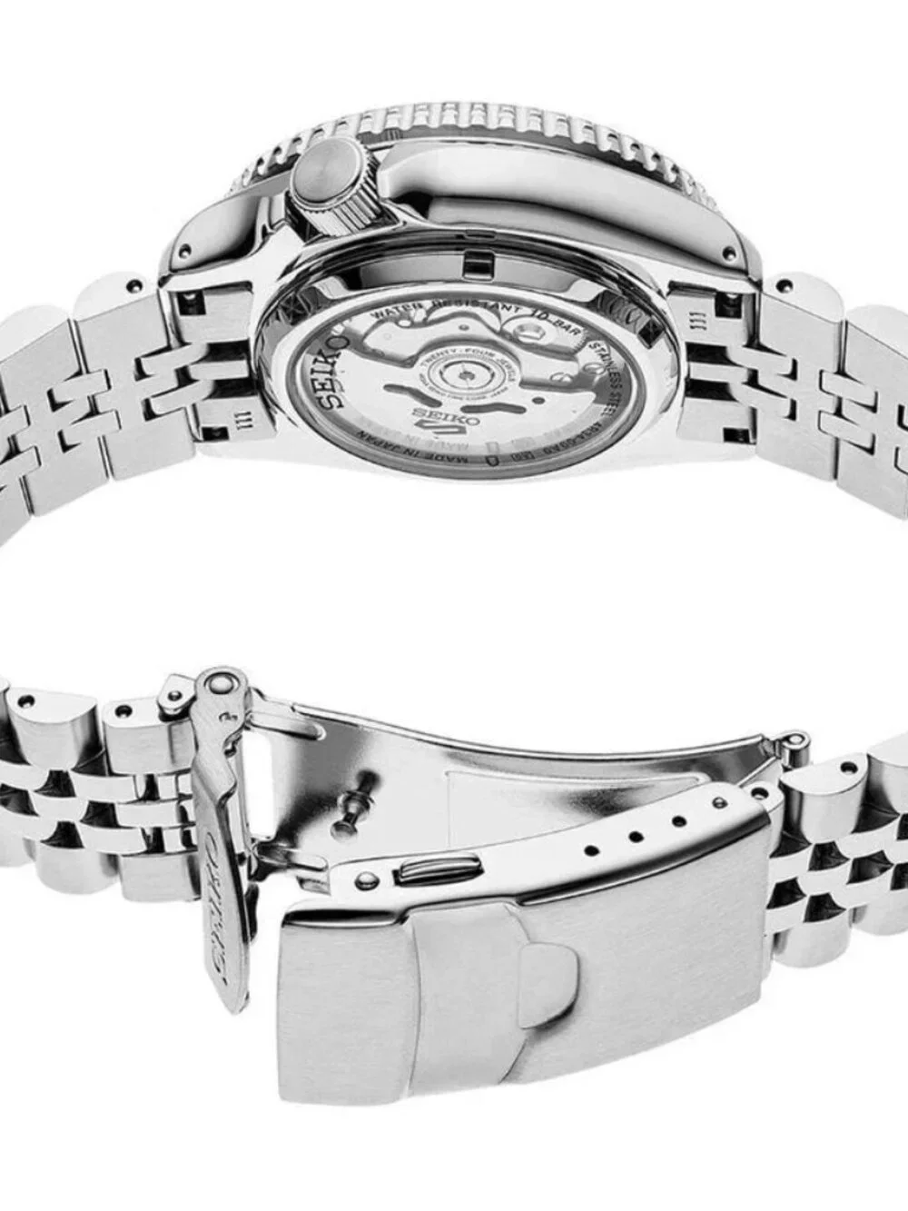 Seiko 5 Sports SSK005 Automatic GMT Orange Dial Mens Watch 43mm Steel Bracelet